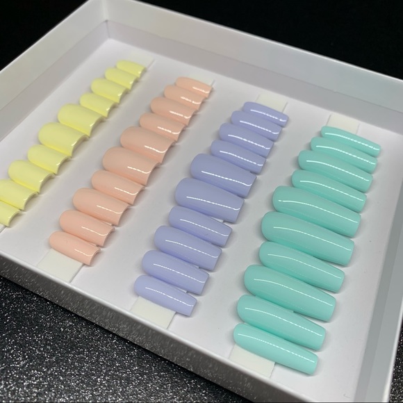 Pastel Spring / Summer Luxury Press Ons - Picture 3 of 4